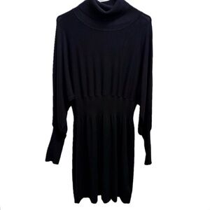 Derek Heart Turtleneck Sweater Dress in Classic Black